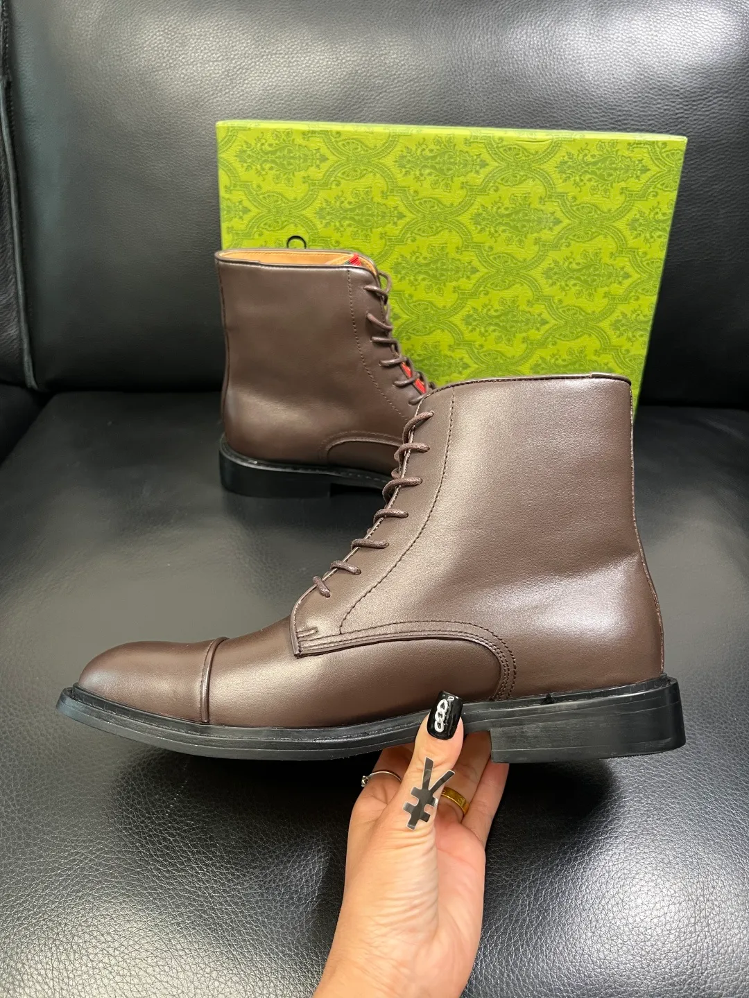 Men's shoes 💰900 Gucci High-quality top crafts Gucci Leather shoes and boots high-top series counter synchronization Original factory configuration, original cowhide imported from Italy, imported water-dyed cow lining, soles: original factory special supply original sole super comfortable, original factory and single goods High quality, welcome to compare and synchronization at the counter, code number 39-44 (customized 45)